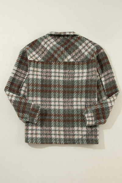 Mist Green  Plaid  Shacket