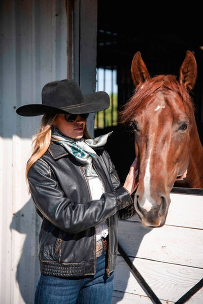 Black leather rodeo jacket