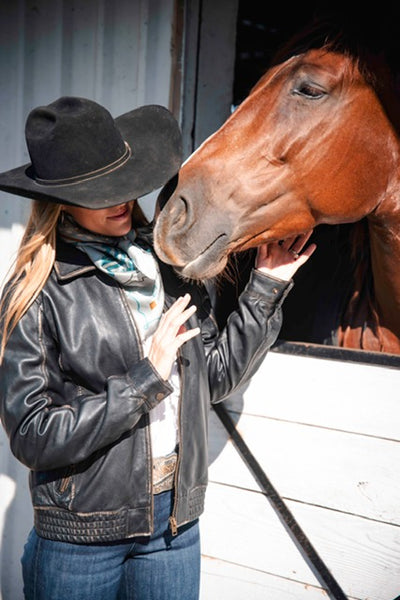Black leather rodeo jacket