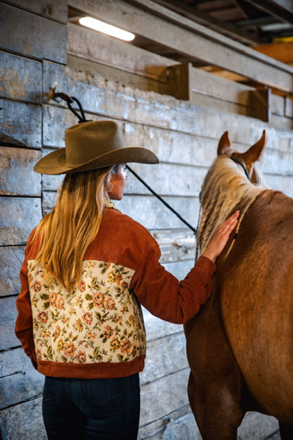 Corduroy shacket in clay