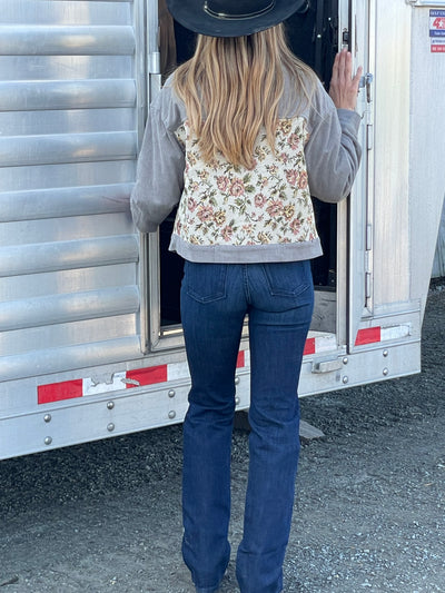 Corduroy shacket in grey