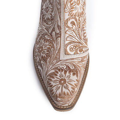 Hand tooled leather bootie - Bell Creek General Store