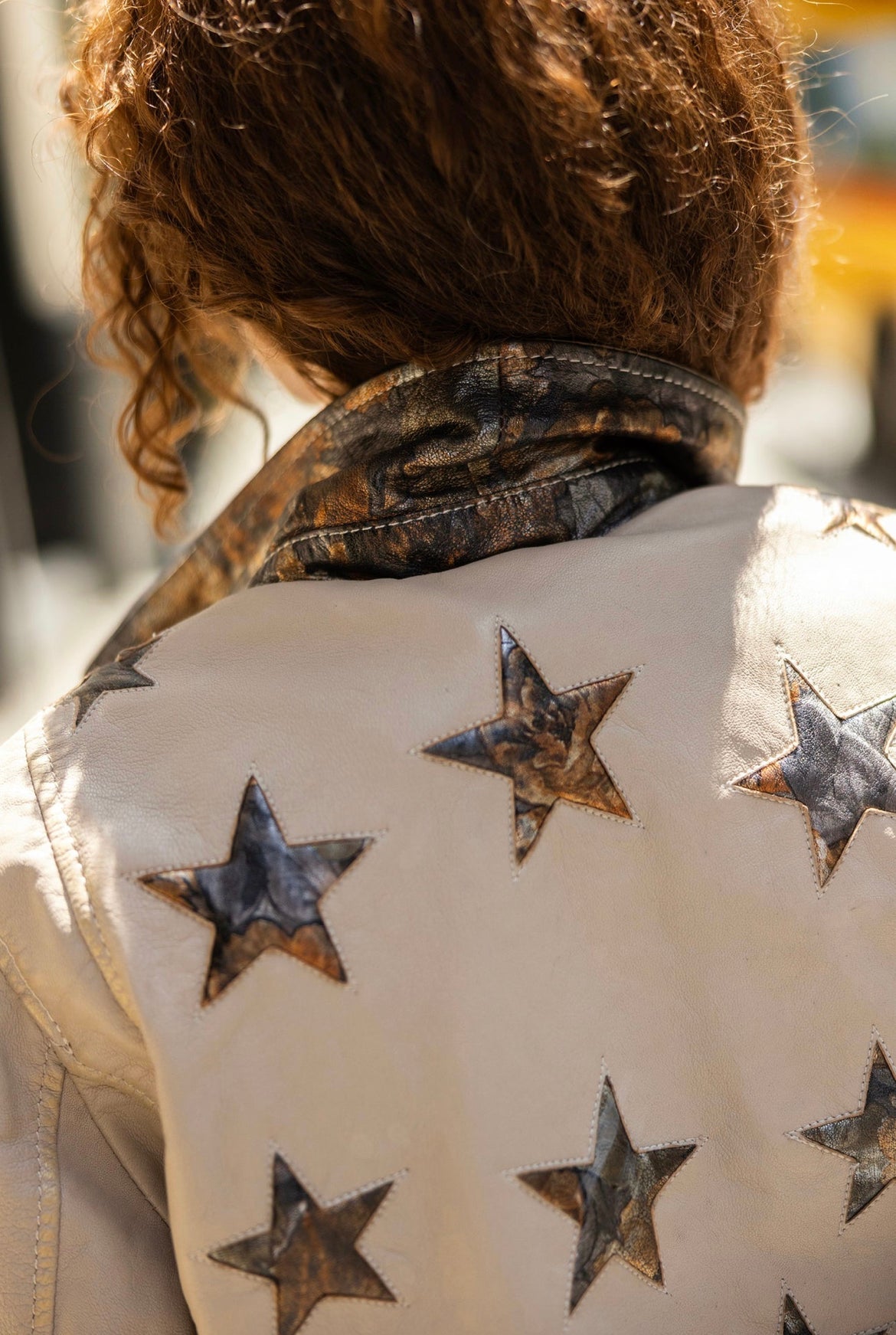 Christy RF Star detail leather jacket, marble - Bell Creek General Store