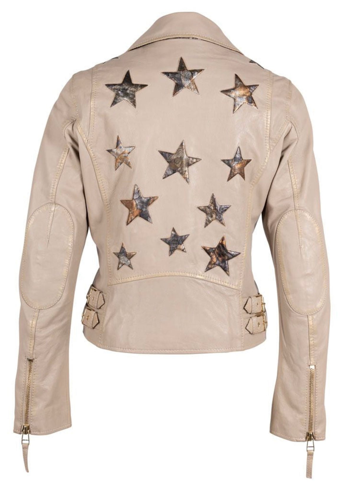 Christy RF Star detail leather jacket, marble - Bell Creek General Store