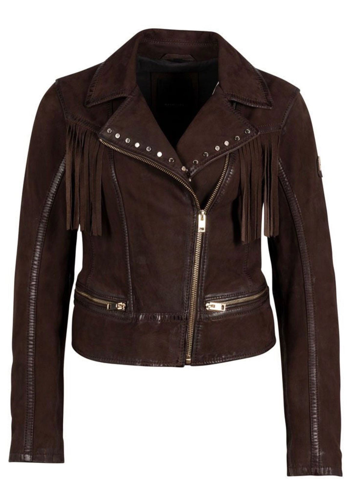 Fanny RF Leather Jacket, Dark Brown - Bell Creek General Store