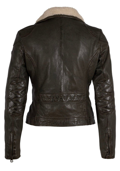 Jenja CF Leather Jacket, Olive - Bell Creek General Store