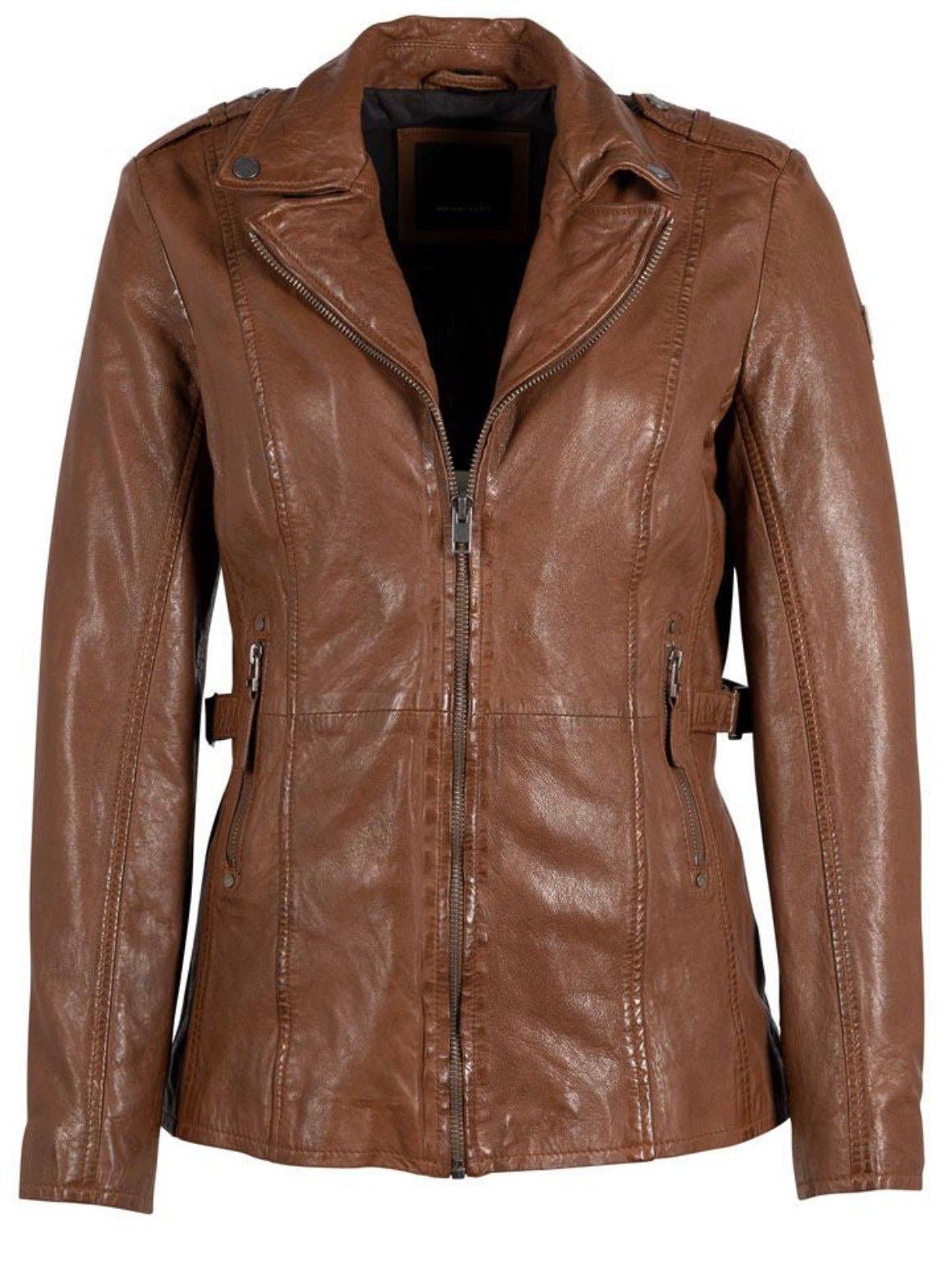 Yellie CF Leather Jacket, Cognac - Bell Creek General Store